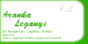 aranka leganyi business card